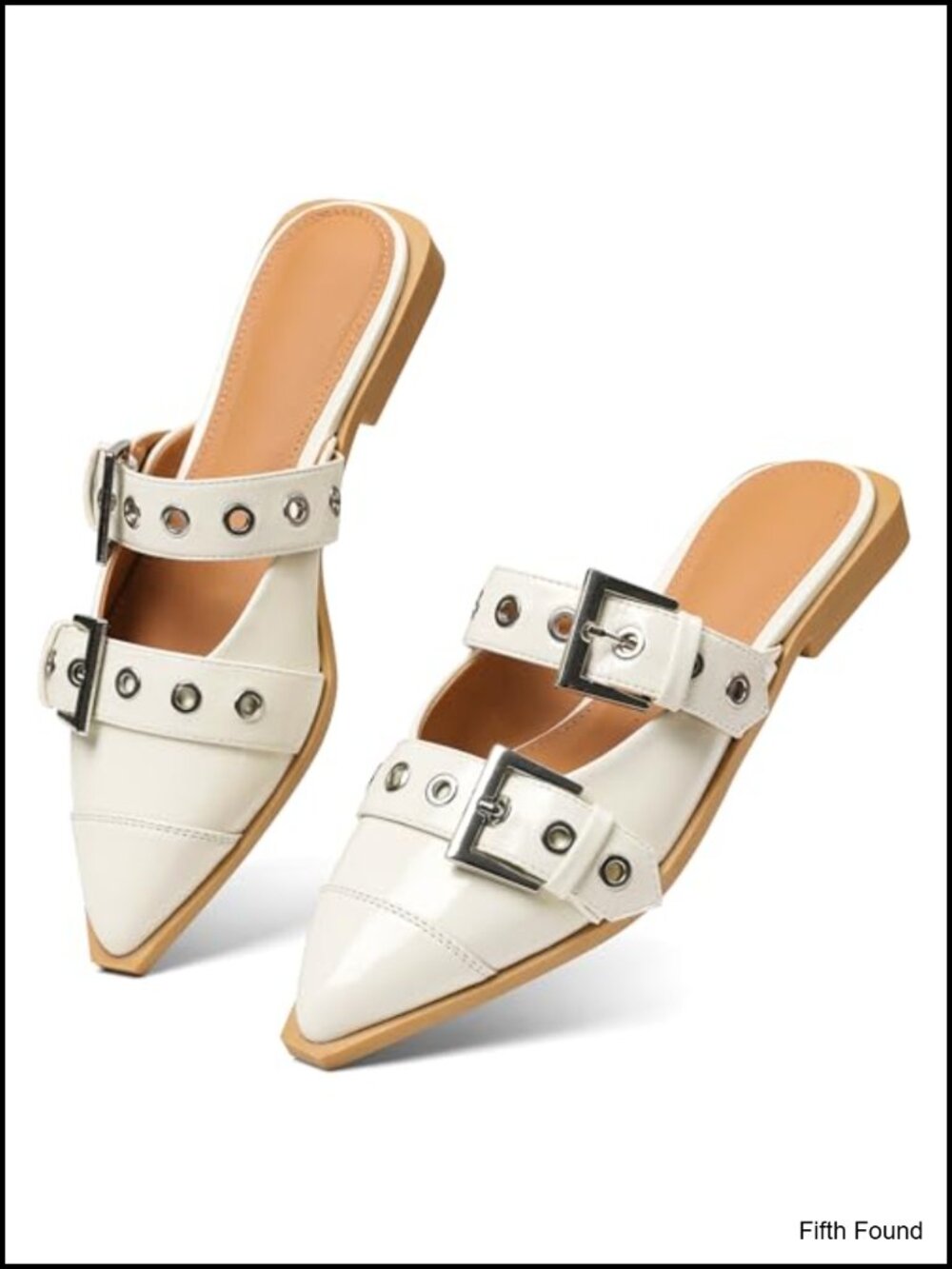 Pointy Toe Mules Low Block Heel Ballet Flats